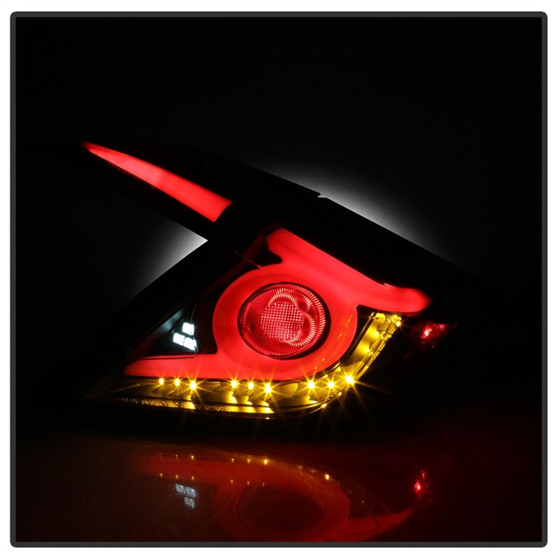 Spyder 16-19 Honda Civic 4 Door Light Bar LED Tail Lights - Black - ALT-YD-HC164D-LB-BK - 5086051