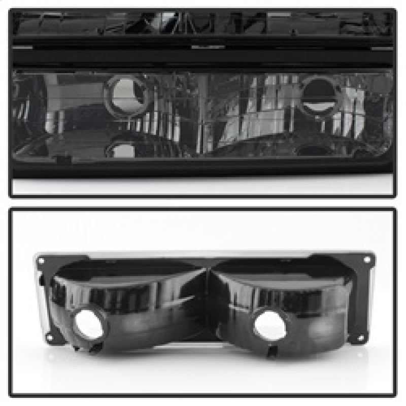 Xtune Chevy Suburban 94-98 Headlights w/ Corner &amp; Parking Lights 8pcs Smoked HD-JH-CCK88-AM-SM-SET - 5072238