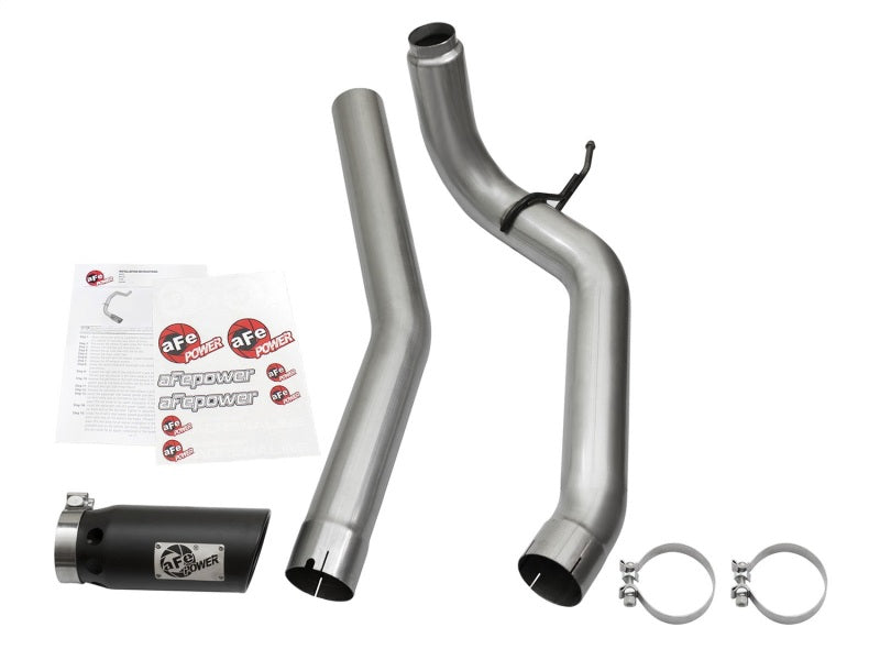 aFe LARGE Bore HD DPF-Back SS Exhaust w/ Black Tip 2016 Nissan Titan XD V8-5.0L (td) - 49-46113-B