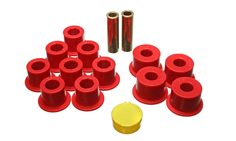 Energy Suspension 6/86-97 Nissan 720 &amp; Hardbody Pickup 2WD Red Rear Leaf Spring Bushing Set - 7.2103R