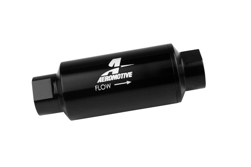 Aeromotive In-Line Fuel Filter 40-M Stainless Mesh Element ORB-10 Port (Bright-Dip Black) 2in. OD - 12330