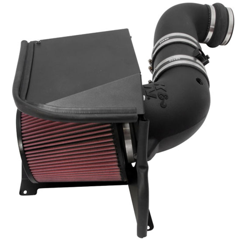 K&N FIPK Chevy/GMC 2500/3500 V8 6.6L Performance Intake Kit - 57-3077 for 2011-2014 Chevrolet Silverado 2500 - angle view
