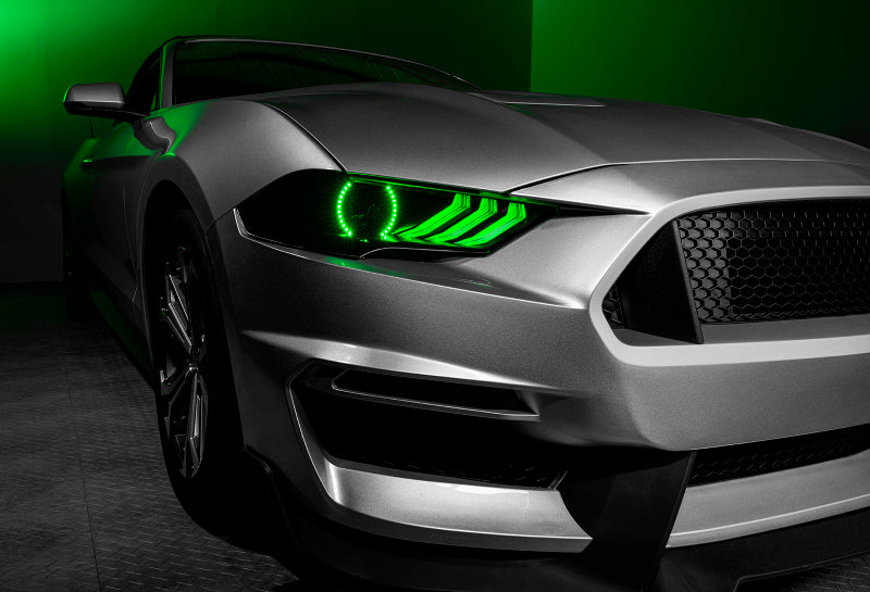 Oracle Lighting 18-23 Ford Mustang Dynamic ColorSHIFT LED Headlights - Black Series - 8204-332