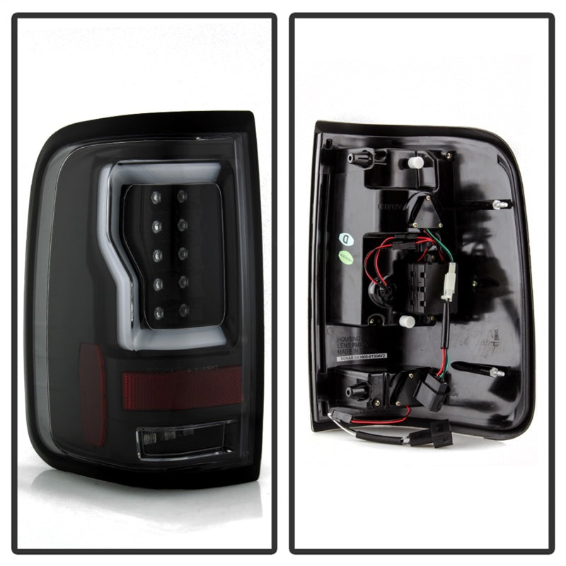 Spyder 04-08 Ford F-150 Projector Tail Lights - Light Bar DRL LED - Black ALT-YD-FF15004V2-LBLED-BK - 5084170