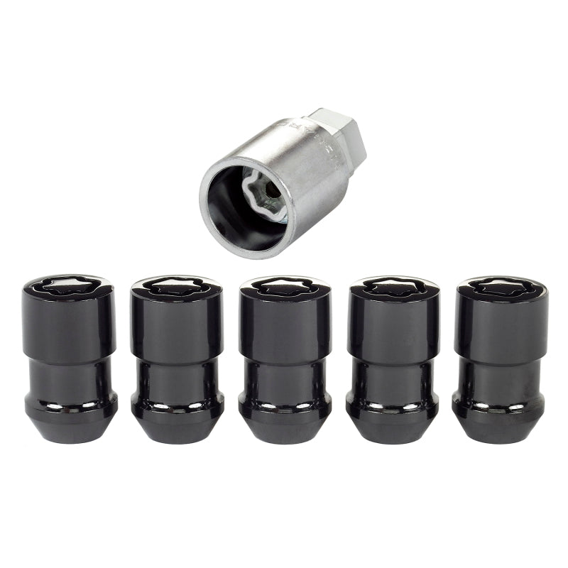 McGard Wheel Lock Nut Set - 5pk. (Cone Seat) 1/2-20 / 3/4 &amp;13/16 Dual Hex / 1.46in. Length - Black - 24548