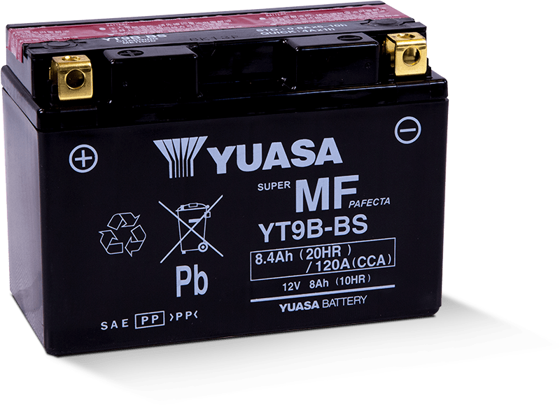 Yuasa YT9B-BS Maintenance Free 12 Volt AGM Battery - YUAM629B4 for 2006-2020 Yamaha YFM700R Raptor