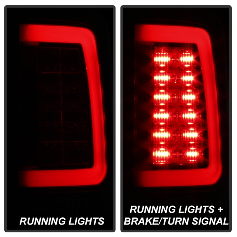 Spyder 13-14 Dodge Ram 1500 Light Bar LED Tail Lights - Black Smoke ALT-YD-DRAM13V2-LED-BSM - 5084064