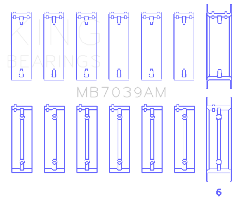 King BMW M51/M57 (Size STD) Main Bearing Set - MB7039AM