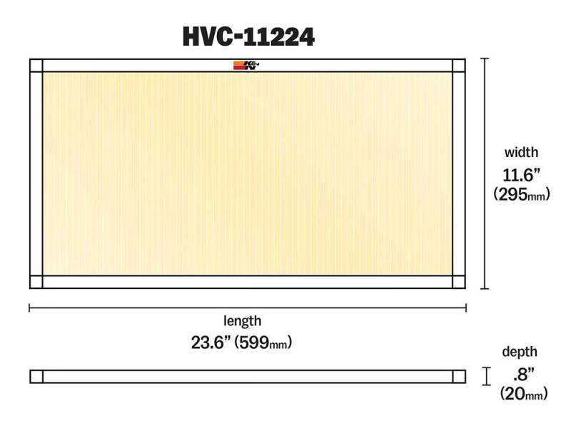 K&N HVAC Filter - 12 x 24 x 1 - HVC-11224
