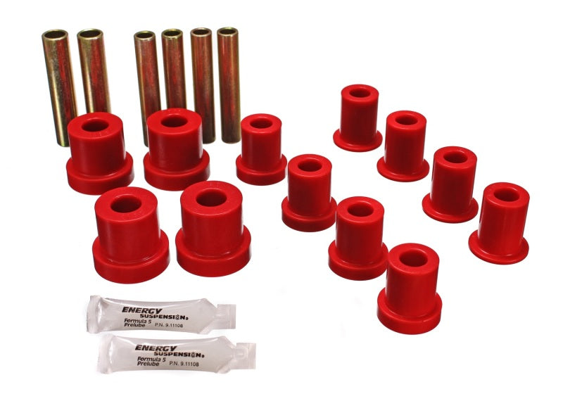 Energy Suspension 73-87 GM Denali XL/SUburban/Yukon XL 4WD Red Front Leaf Spring Bushing Set - 3.2112R