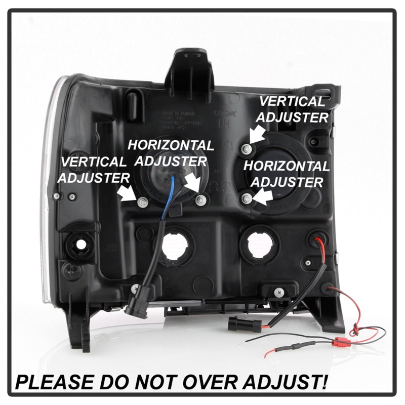Spyder 07-13 GMC Sierra 1500-3500 Ver 2 Proj Headlights - DRL LED - All Blk PRO-YD-GS07V2-LBDRL-BKV2 - 5086037