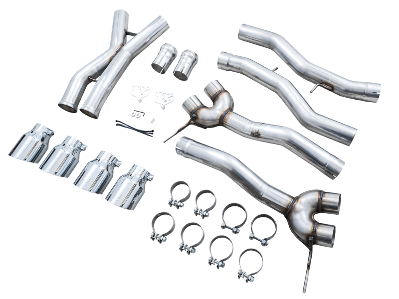 AWE Track Edition Catback Exhaust for BMW G8X M3/M4 - Chrome Silver Tips - 3020-43482