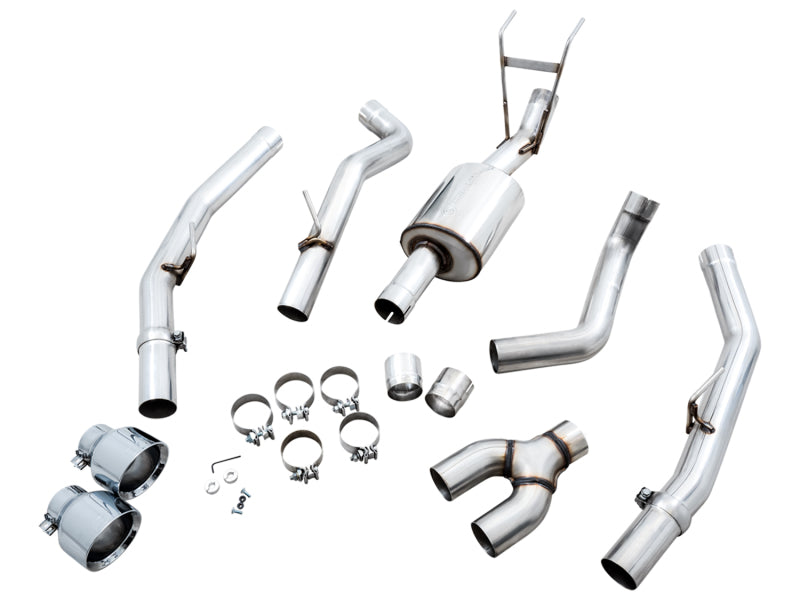 AWE Tuning 09-18 RAM 1500 5.7L (w/Cutouts) 0FG Dual Rear Exit Cat-Back Exhaust - Chrome Silver Tips - 3015-32002