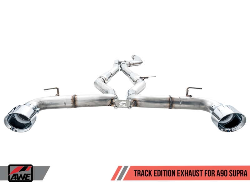 AWE Tuning 2020 Toyota Supra A90 Track Edition Exhaust - 5in Chrome Silver Tips - 3015-32116