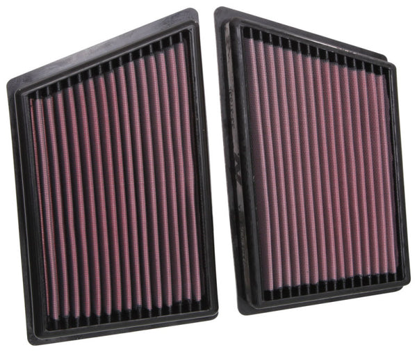 K&N 19 Porsche 911 3.0L H6 F/I Drop In Replacement Air Filter - 33-3153 for 2019-2022 Porsche 911 - front view