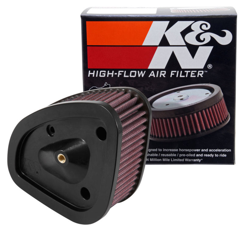 K&N 2017 Harley Davidson FLHR Road King Replacement Air Filter - HD-1717 for 2017-2023 Harley Davidson FLRT Freewheeler - clo