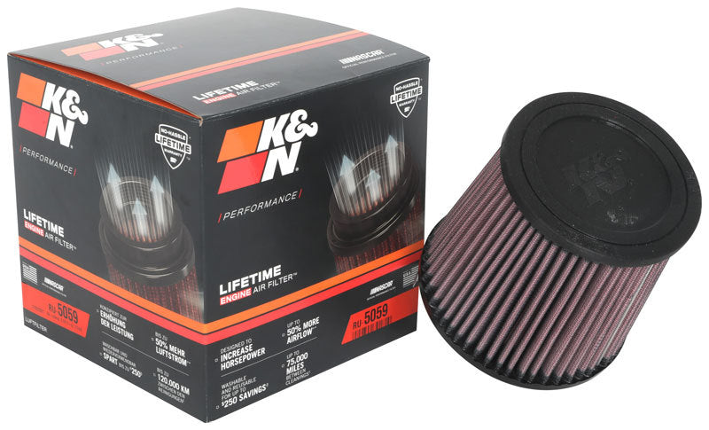 K&N Universal Air Filter 4in Flange / 5-3/8 in Base / 4-1/2in Top / 5in Height - RU-3600