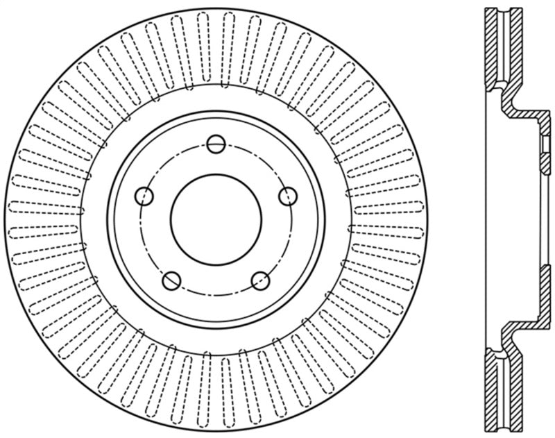 StopTech 13-15 Nissan Pathfinder Slotted Front Right Rotor - 126.42120SR