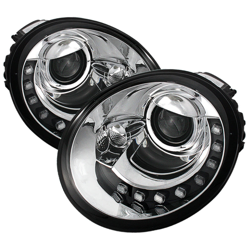 Spyder Volkswagen Beetle 1998-2005 Projector Headlights DRL Chrome PRO-YD-VB98-DRL-C - 5080554