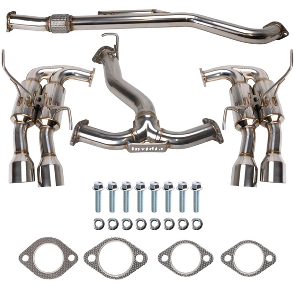 Invidia 2022+ Subaru WRX Gemini Single Layer Quad Stainless Steel Tip Cat-Back Exhaust - HS22WRXGM4SS for 2022-2025 Subaru WR