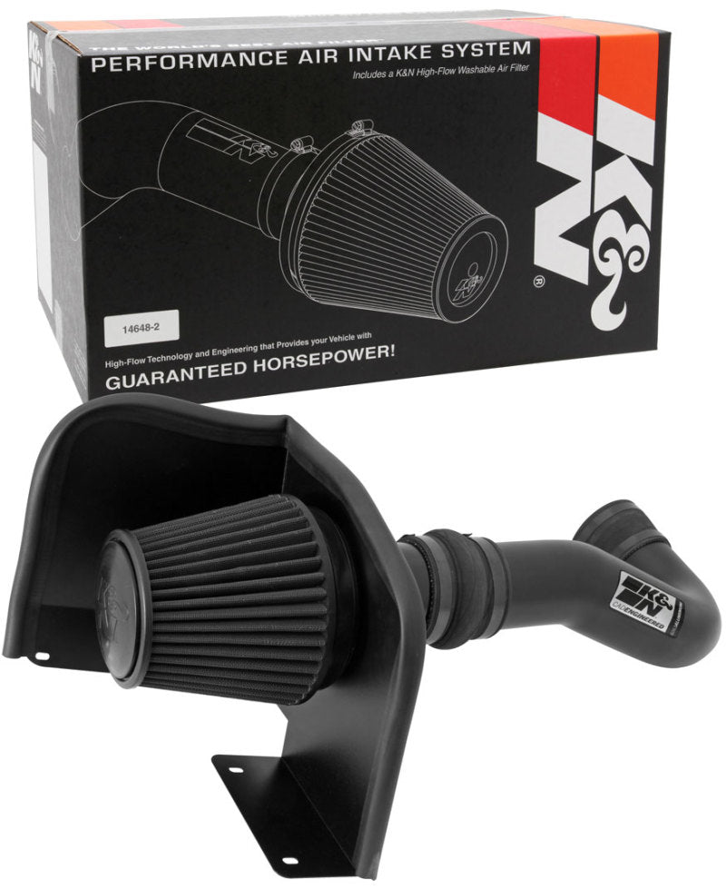 K&N 07-08 Chevy Silverado 1500 4.8L/5.3L V8 / 07-08 GMC Yukon 4.8L/5.3L V8 Black Perf Intake Kit - 71-3058