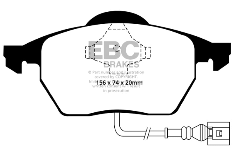 EBC 99-06 Audi TT 1.8 Turbo Redstuff Front Brake Pads - DP31330C