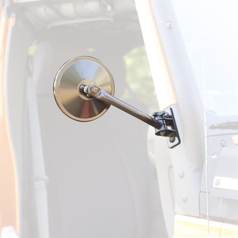 Rugged Ridge 97-18 Jeep Wrangler Black Round Quick Release Mirror - 11025.11