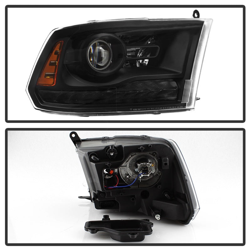 xTune Dodge Ram 13-17 ( w/ Factory Projector LED) Projector Headlight - Black HD-JH-DR13-P-BK - 9040238