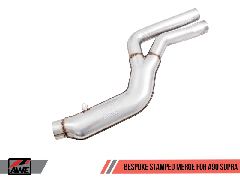 AWE 2020 Toyota Supra A90 Non-Resonated Touring Edition Exhaust - 5in Diamond Black Tips - 3020-33072