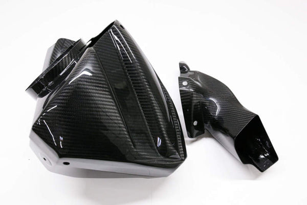 HKS 2020 Toyota Supra GR Dry Carbon Air Intake Box - 70026-AT003 for 2020-2025 Toyota GR Supra - front view