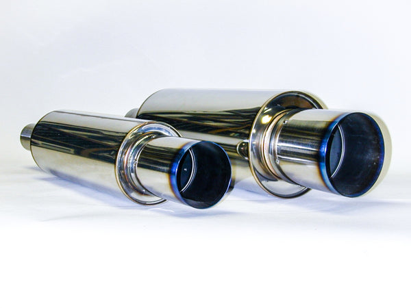 HKS Universal Stainless Hi Power 130mm Titanium Muffler - 34005-FK002 by HKS - front view