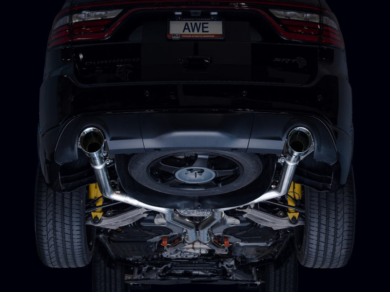 AWE Tuning 18-23 Dodge Durango SRT &amp; Hellcat Track Edition Exhaust - Chrome Silver Tips - 3020-32952