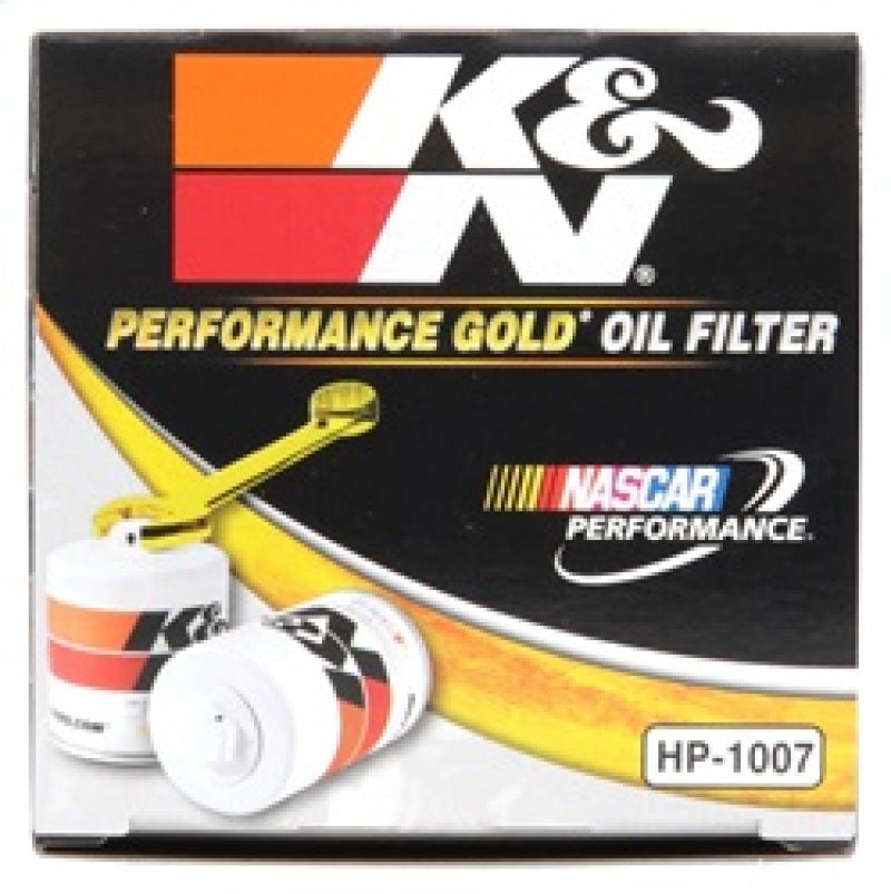 K&N Buick / Chevrolet / Oldsmobile Performance Gold Oil Filter - HP-1007 for 1997-2006 Chevrolet Corvette - close-up