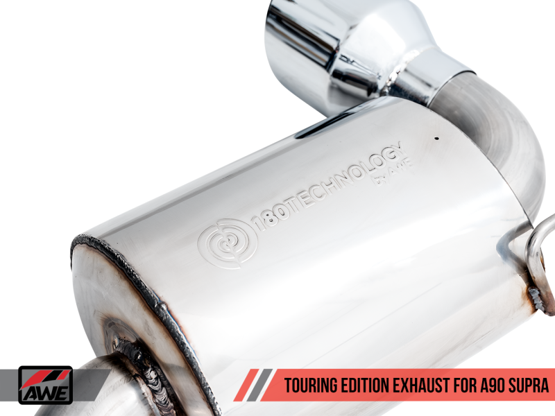 AWE 2020 Toyota Supra A90 Non-Resonated Touring Edition Exhaust - 5in Chrome Silver Tips - 3020-32058