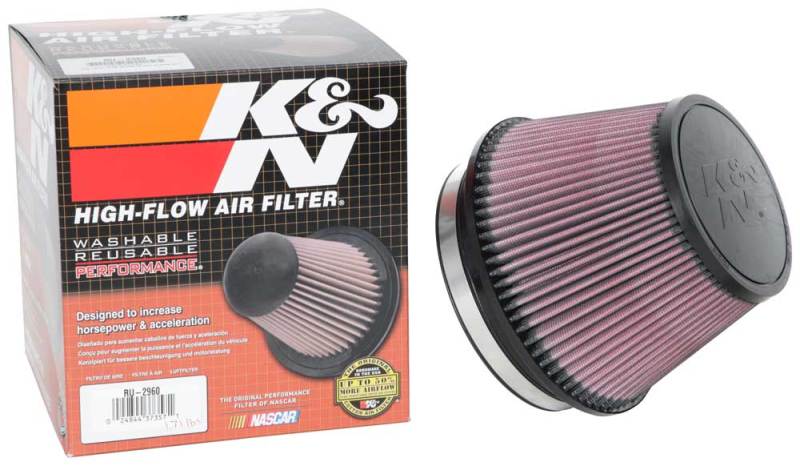 K&amp;N Universal Tapered Filter 6in Flange ID x 7.5in Base OD x 5in Top OD x 5in Height - RU-2960