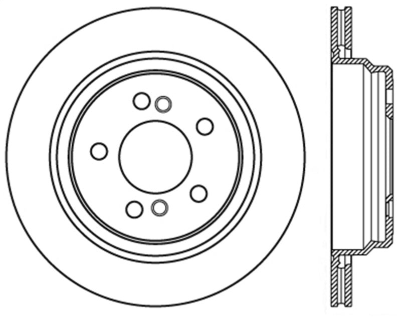 StopTech 00-03 BMW M5 (E39) Slotted & Drilled Left Rear Rotor - 127.34054L