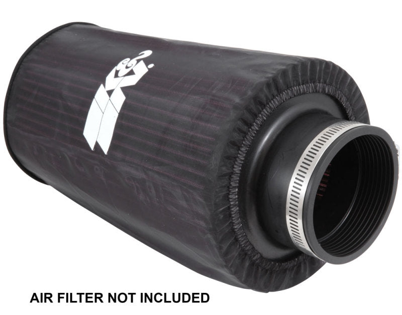 K&N Universal Round Tapered Filter Wrap - Black - 6in Base ID x 4.625in Top ID x 9in Height - RE-0810PK