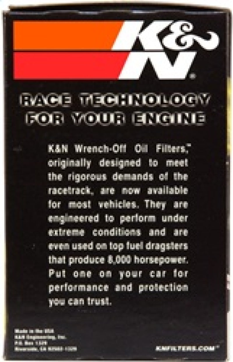 K&N Universal Performance Gold Oil Filter - HP-2006 for 1980-1990 Chevrolet Caprice - angle view