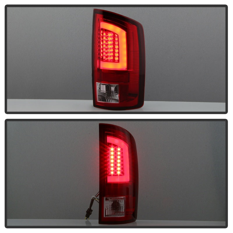 Spyder 03-06 Dodge Ram 2500/3500 V3 Light Bar LED Tail Light - Red Clear (ALT-YD-DRAM02V3-LBLED-RC) - 5084132
