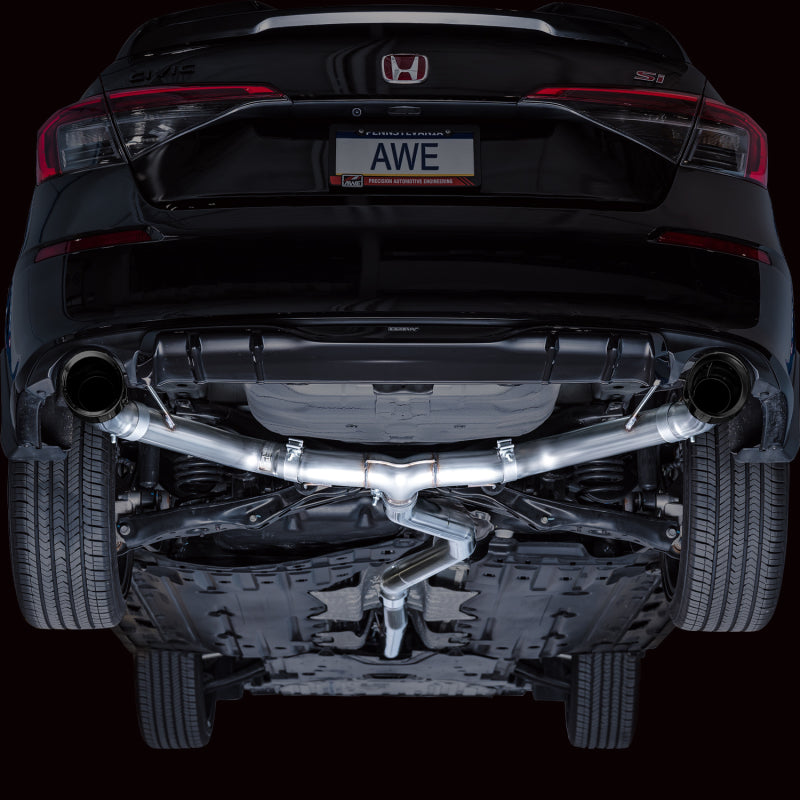AWE Tuning 22+ Honda Civic Si/Acura Integra Track Edition Catback Exhaust - Dual Diamond Black Tips - 3020-33331