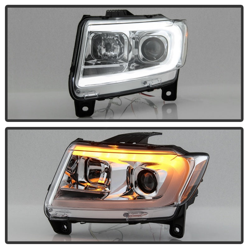 Spyder 11-13 Jeep Grand Cherokee - Light Bar Proj Headlights - Halo Model - Chro - PRO-YD-JGC11-LB-C - 5085801