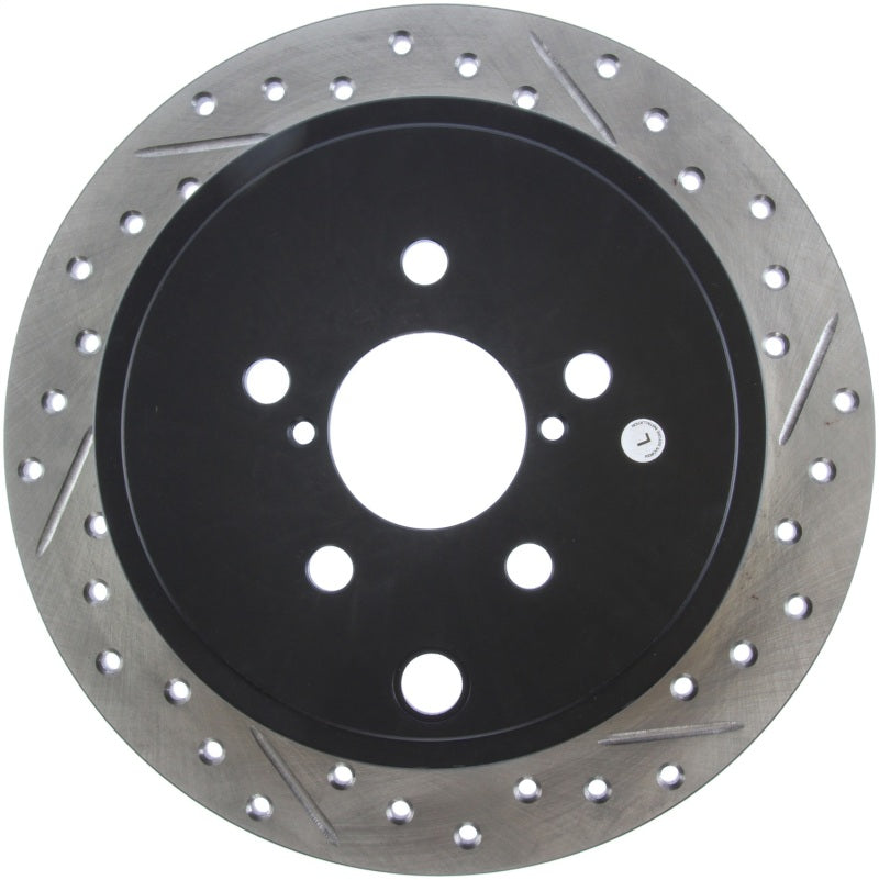 StopTech 08-10 Impreza WRX (Exc STi)/08-10 Impreza Coupe/Sedan Slotted & Drilled Left Rear Rotor - 127.47029L for 2008-2014 S