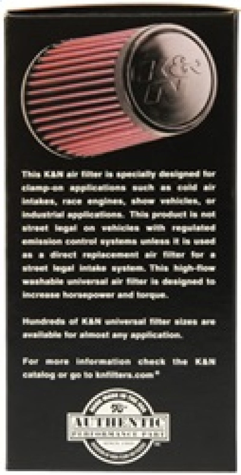 K&N Filter Universal Rubber Filter 3 1/2 inch Flange 4 5/8 inch Base 3 1/2 inch Top 7 inch Height - RU-3130 by K&N Engineerin