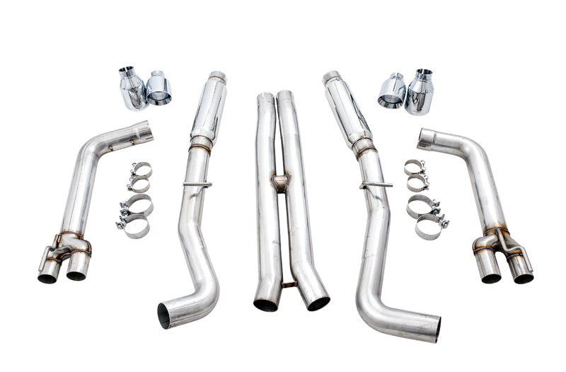 AWE Tuning 2015+ Dodge Challenger 6.4L/6.2L SC Track Edition Exhaust - Quad Chrome Silver Tips - 3015-42136