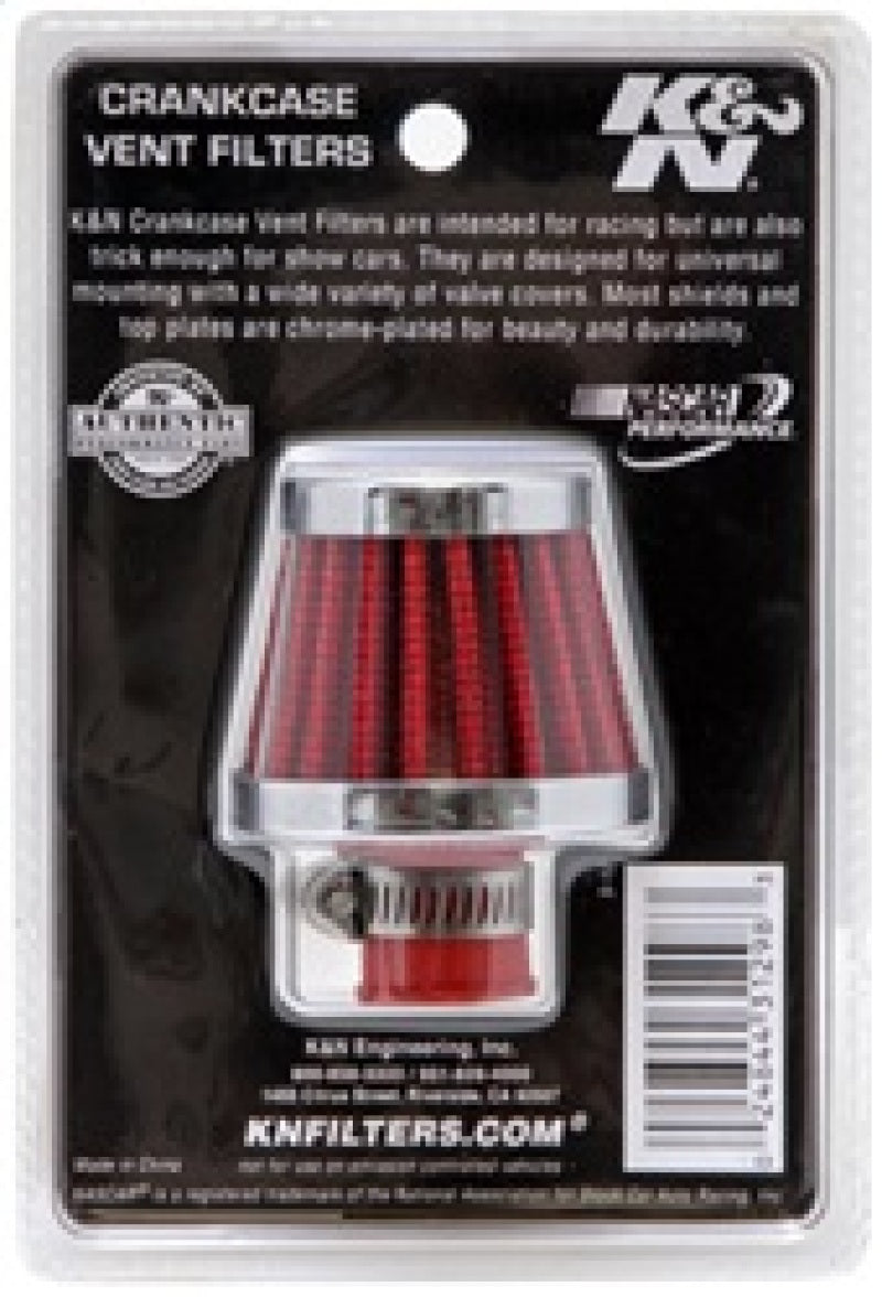 K&N 2in Base OD x .375in Flange ID x 1.75in H Rubber Base Crankcase Vent Filter - 62-1600RD