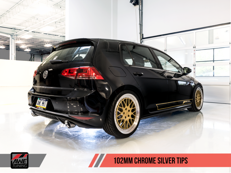 AWE Tuning VW MK7 GTI Track Edition Exhaust - Chrome Silver Tips - 3020-32022