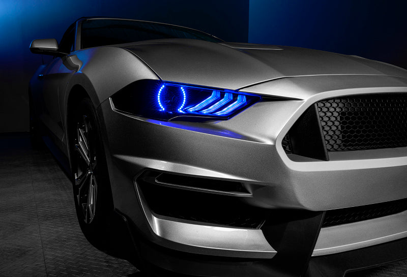 Oracle Lighting 18-23 Ford Mustang Dynamic ColorSHIFT LED Headlights - Black Series - 8204-332