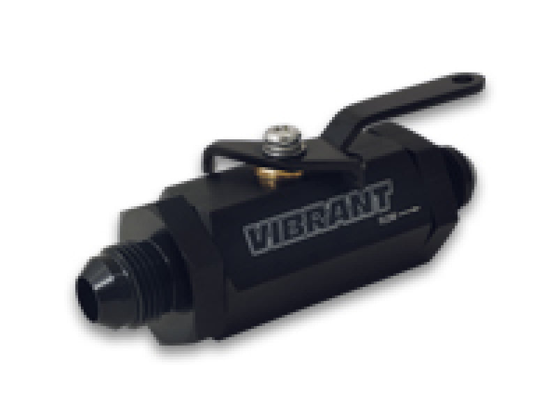 Vibrant -4AN to -4AN Male Shut Off Valve - Black - 16744