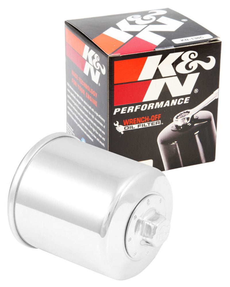 K&amp;N Suzuki / Arctic Cat / Cagiva / Kawasaki / Kymco / Aprilia 2.813in OD x 3.221in H Oil Filter - KN-138C