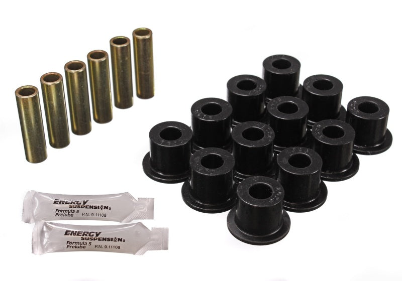 Energy Suspension 72-81 Scout II Black Front & Rear Leaf Spring Bushing Set - 6.2102G for 1972-1980 International Scout II - 